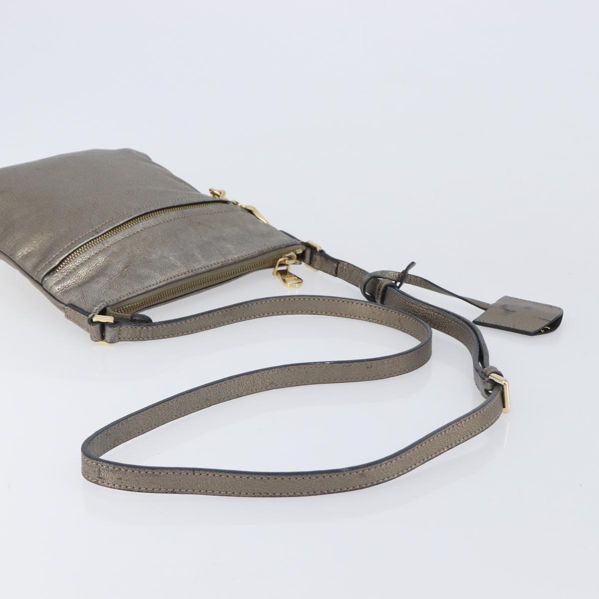 LOEWE Shoulder Bag Leather Gold Auth 208065
