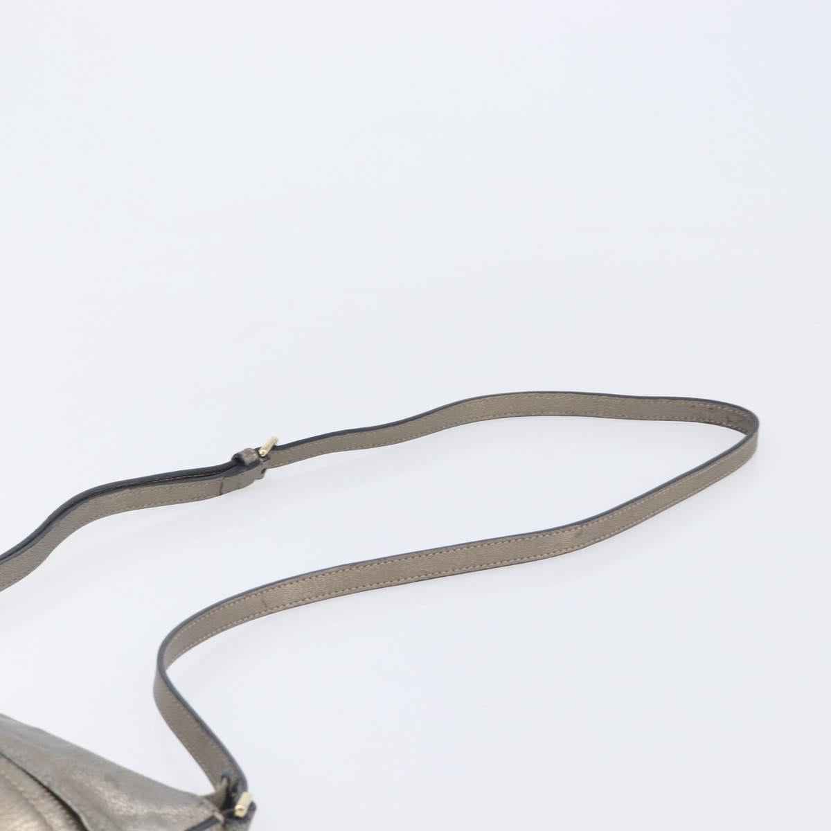 LOEWE Shoulder Bag Leather Gold Auth 208065