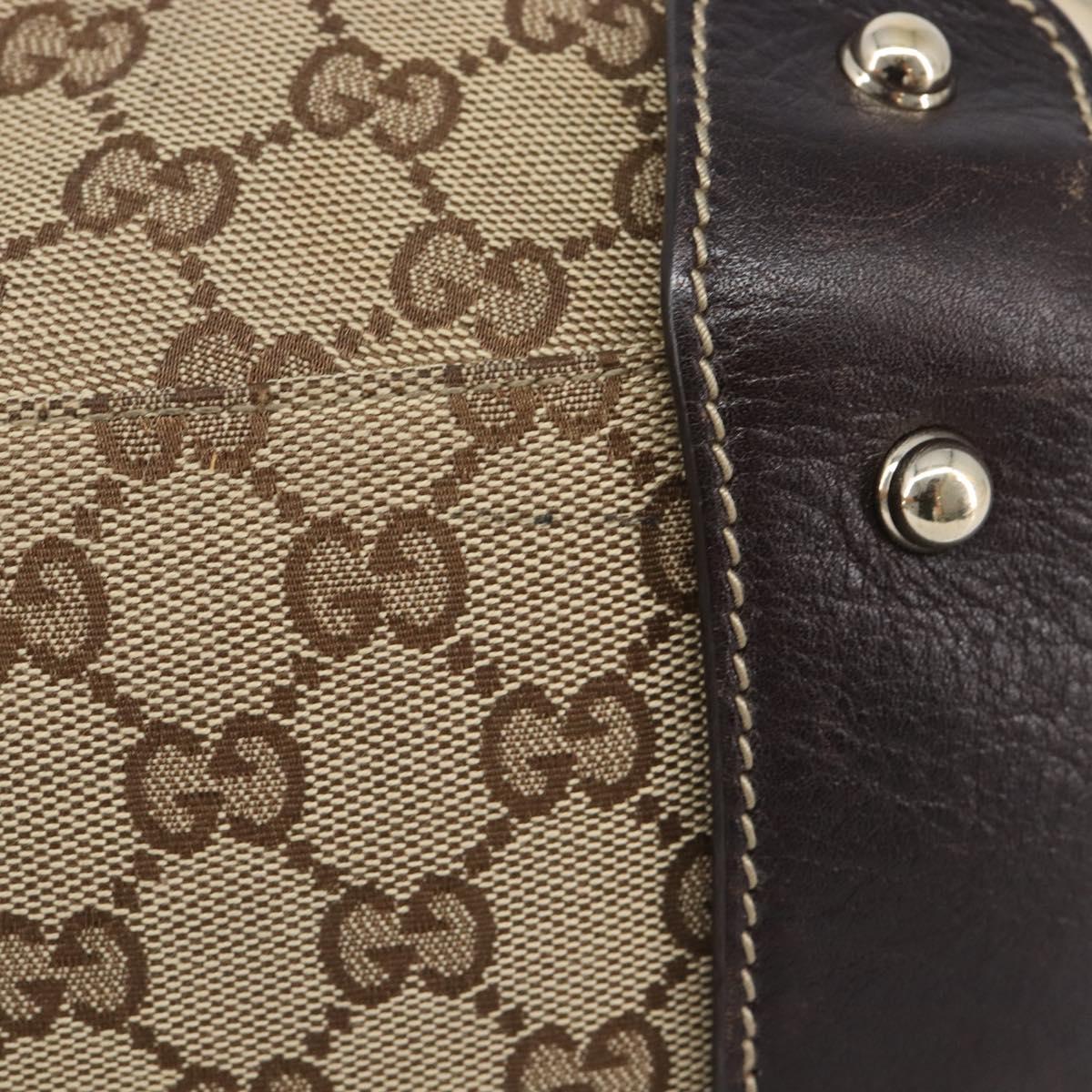 GUCCI GG Canvas Tote Bag Beige Gold Tone 162900 Auth 208067V