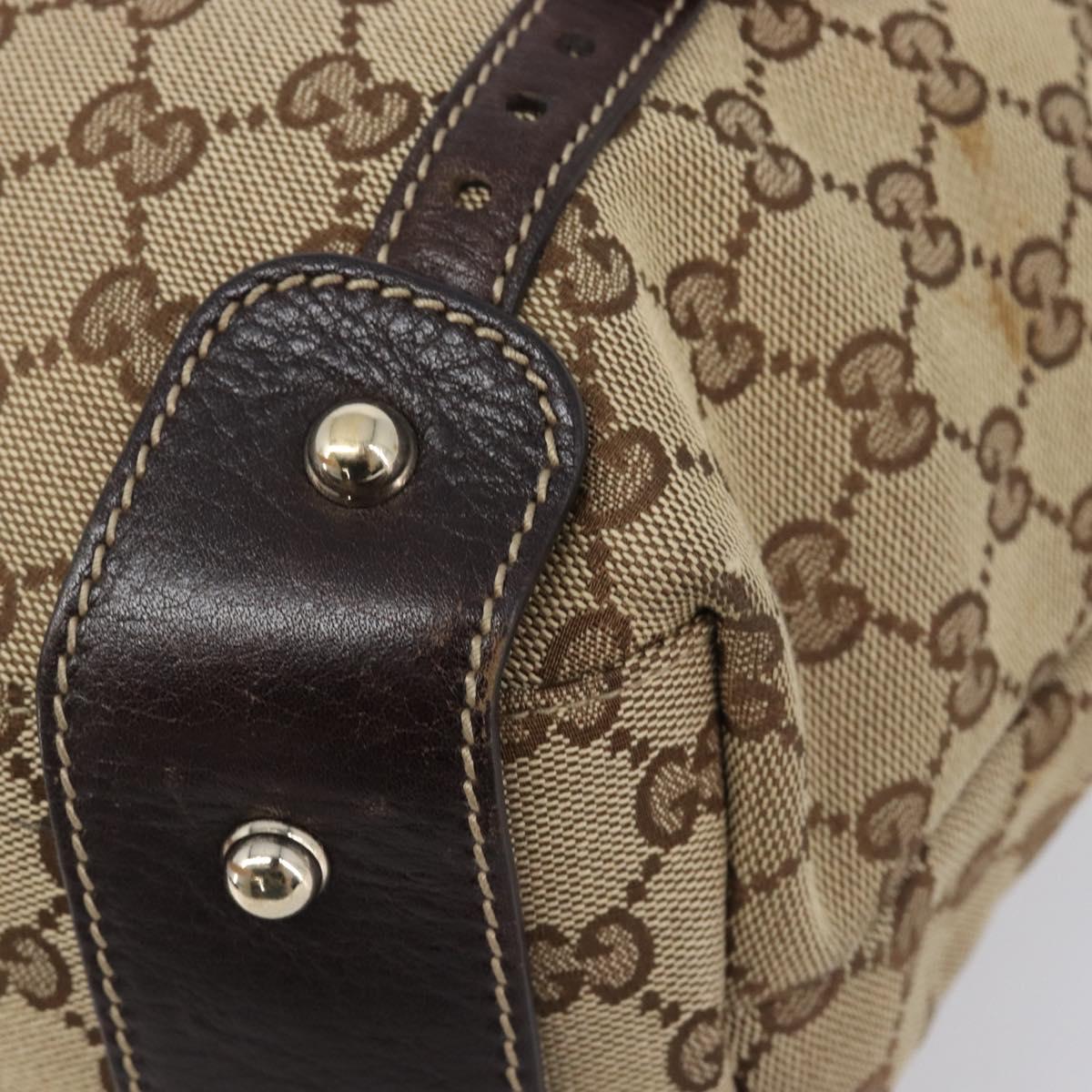 GUCCI GG Canvas Tote Bag Beige Gold Tone 162900 Auth 208067V