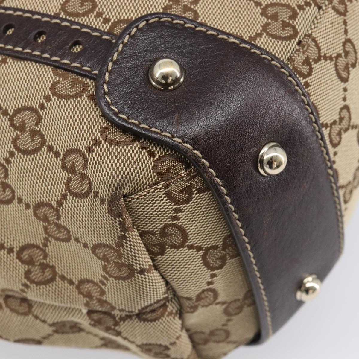 GUCCI GG Canvas Tote Bag Beige Gold Tone 162900 Auth 208067V