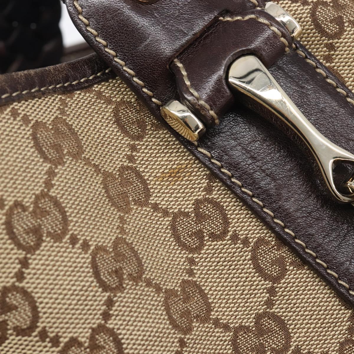 GUCCI GG Canvas Tote Bag Beige Gold Tone 162900 Auth 208067V