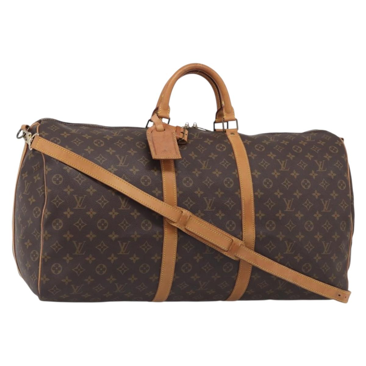 LOUIS VUITTON Monogram Keepall Bandouliere 60 Boston Bag M41412 LV Auth 208069A