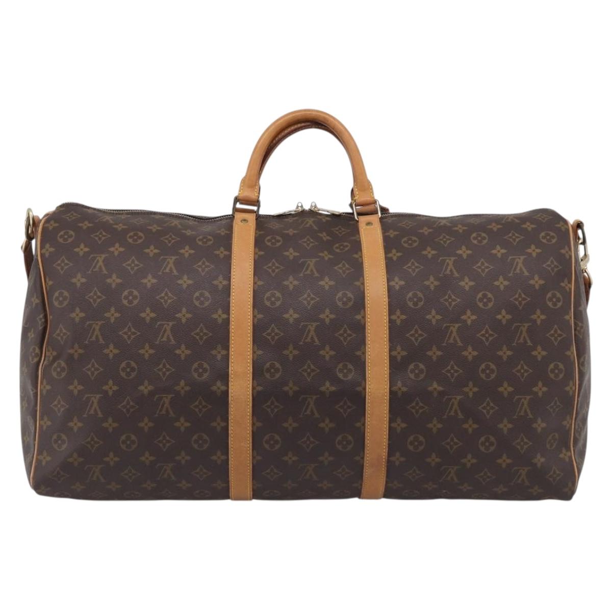 LOUIS VUITTON Monogram Keepall Bandouliere 60 Boston Bag M41412 LV Auth 208069A