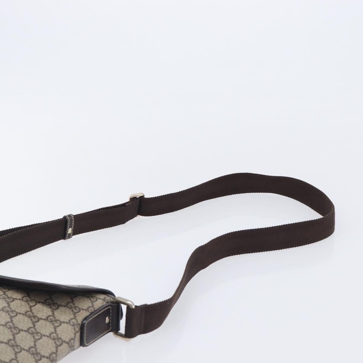 GUCCI GG Supreme Shoulder Bag PVC Beige Gold Tone 223666 Auth 208071V