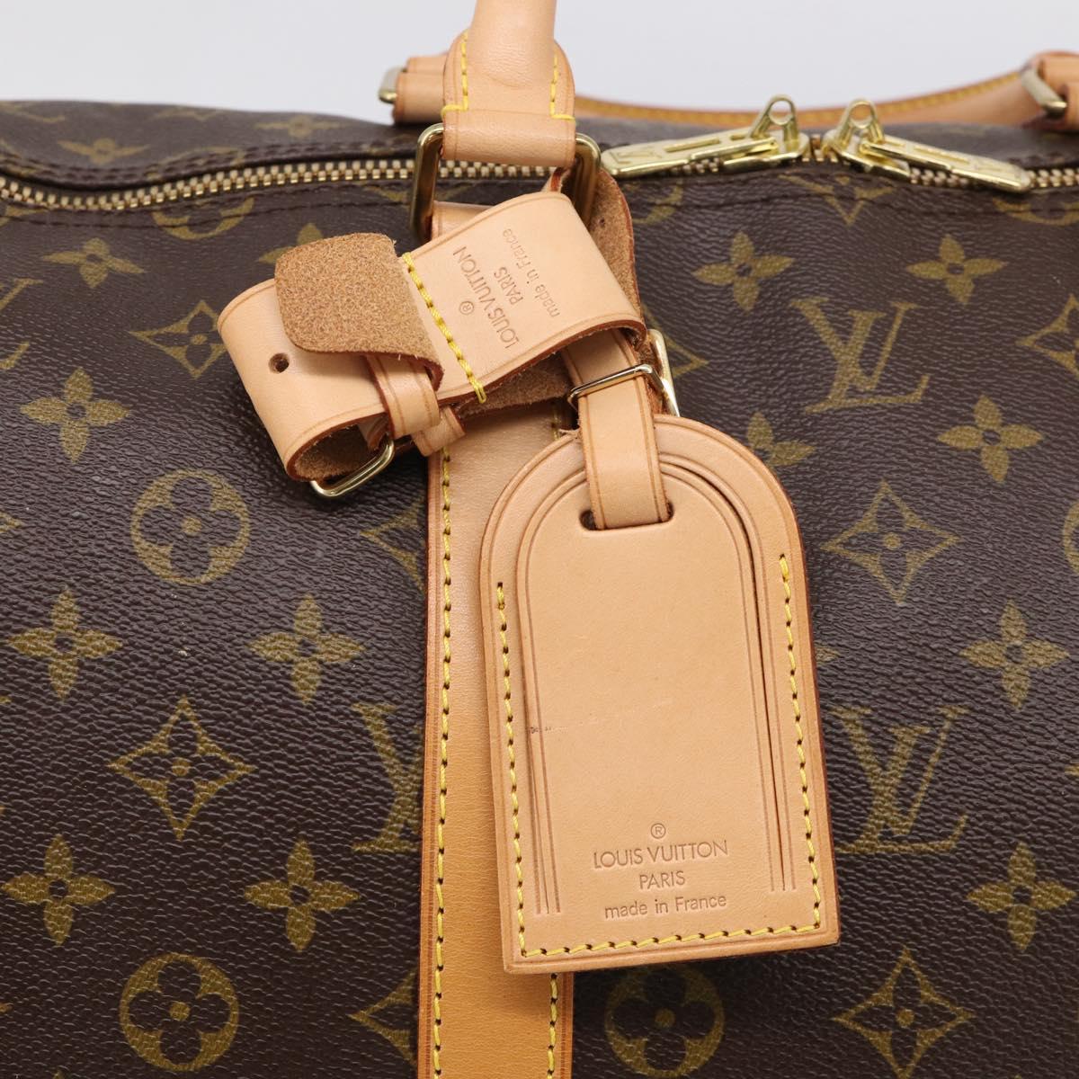 LOUIS VUITTON Monogram Keepall Bandouliere 55 Boston Bag M41414 LV Auth 208077V