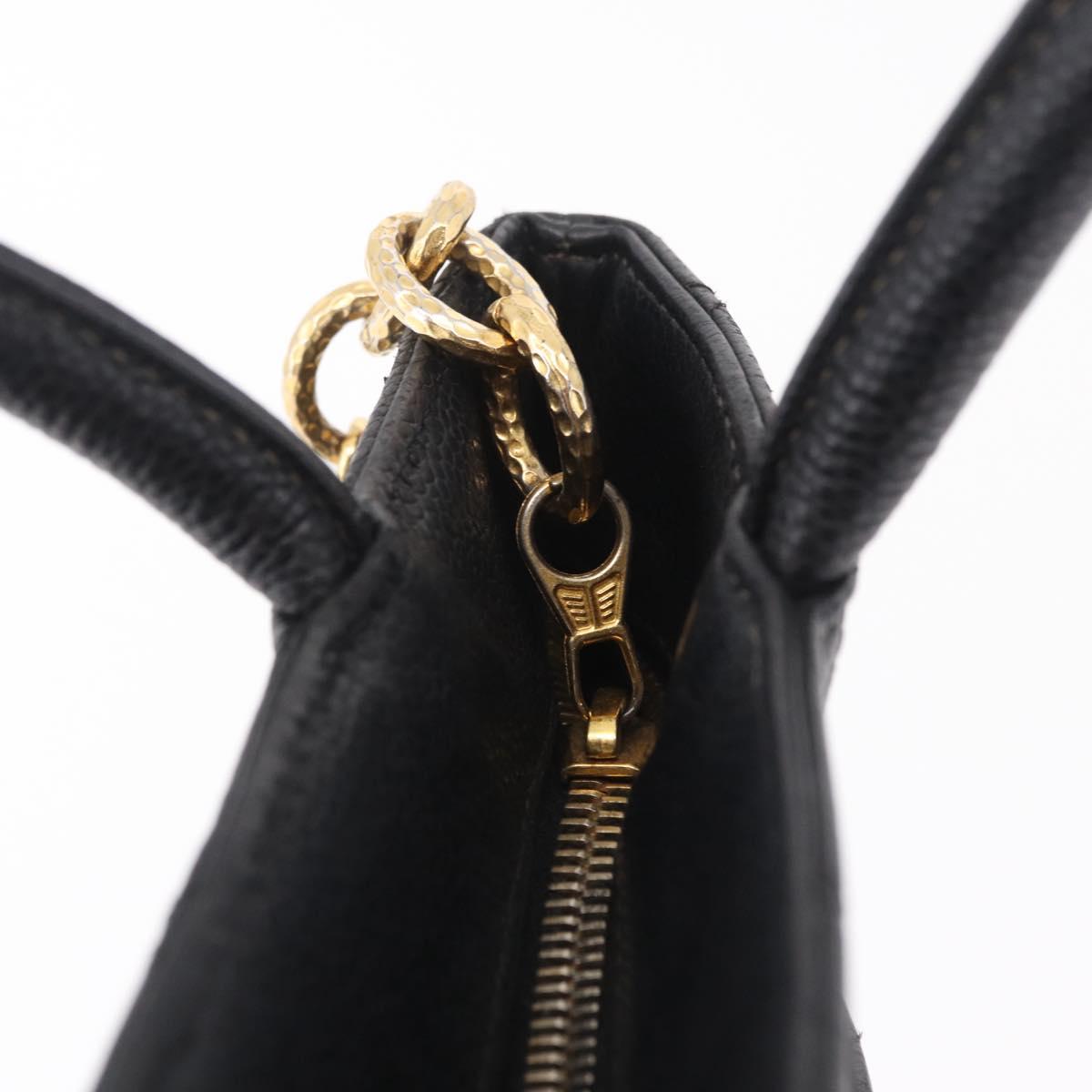 CHANEL Reissue Tote Bag Caviar Skin Black Gold Tone CC Auth 208079V