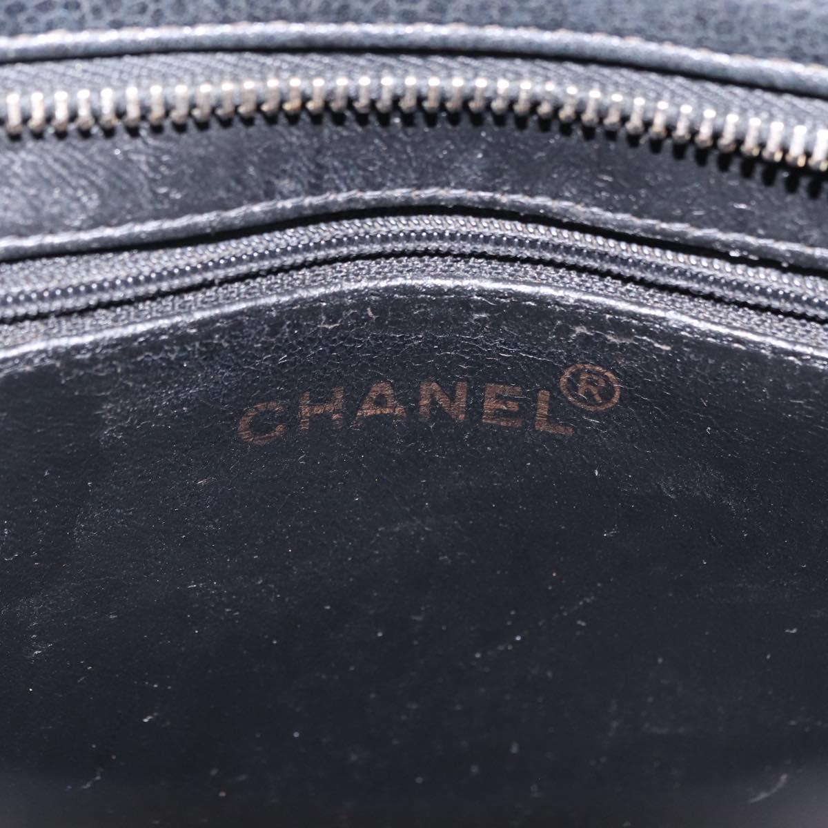 CHANEL Reissue Tote Bag Caviar Skin Black Gold Tone CC Auth 208079V
