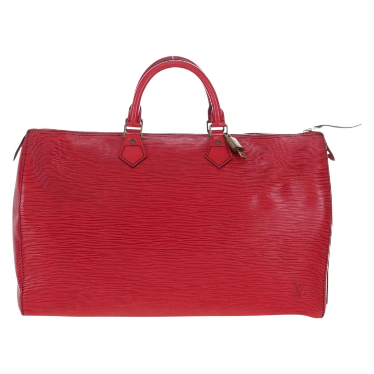 LOUIS VUITTON Epi Speedy 40 Hand Bag Castilian Red M42987 LV Auth 208080V