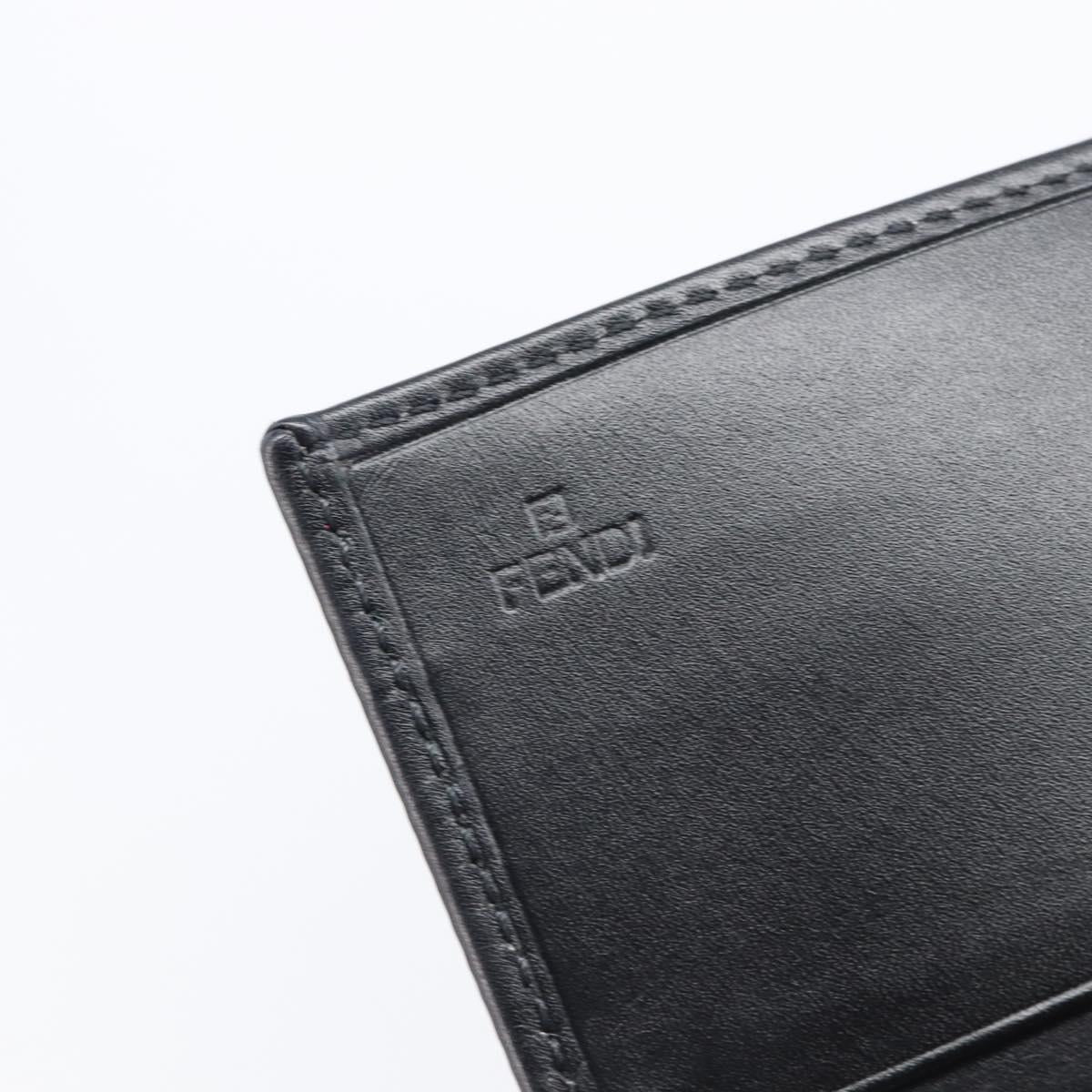 FENDI Zucchino Canvas Long Wallet Black Silver Auth 208086V