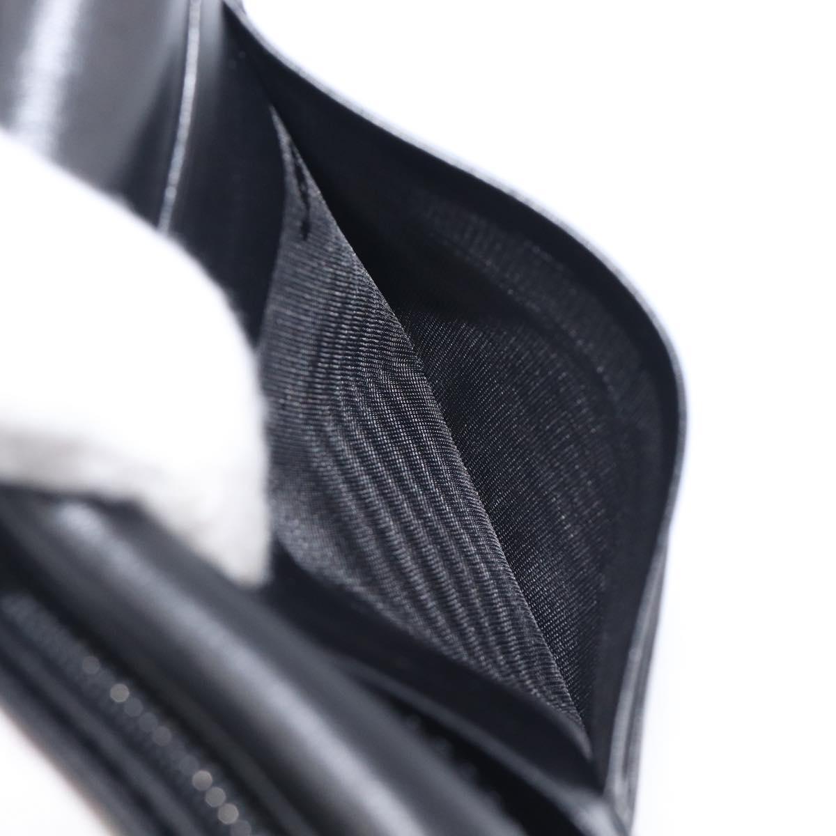 FENDI Zucchino Canvas Long Wallet Black Silver Auth 208086V