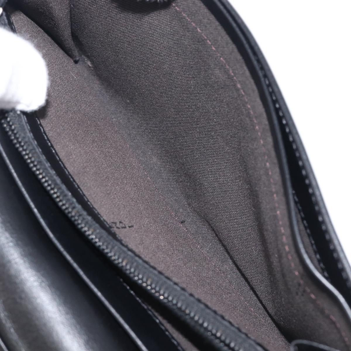 FENDI Zucchino Canvas Long Wallet Black Silver Auth 208086V