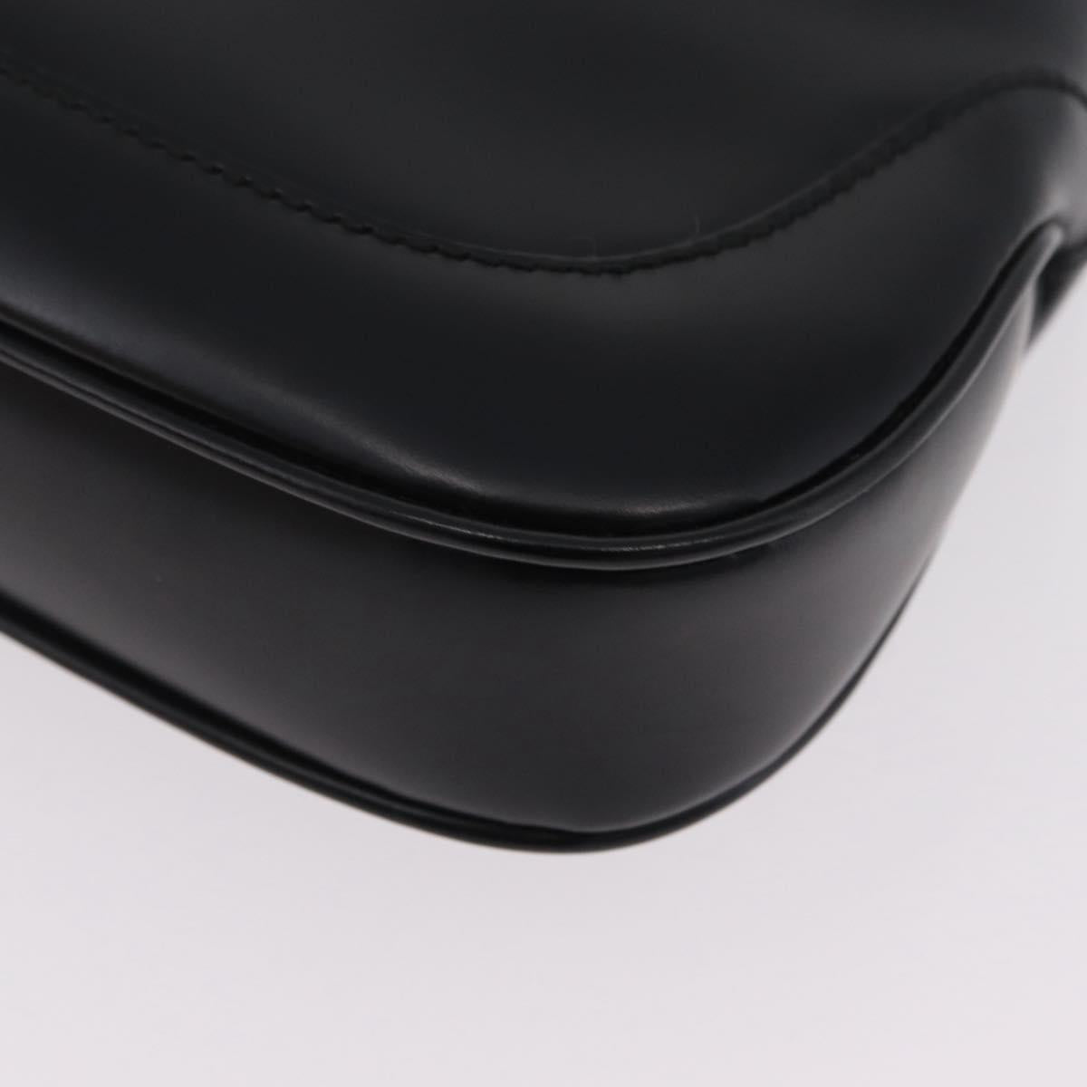 GUCCI Jackie Shoulder Bag Leather Black Gold Tone 001 3735 Auth 208088V
