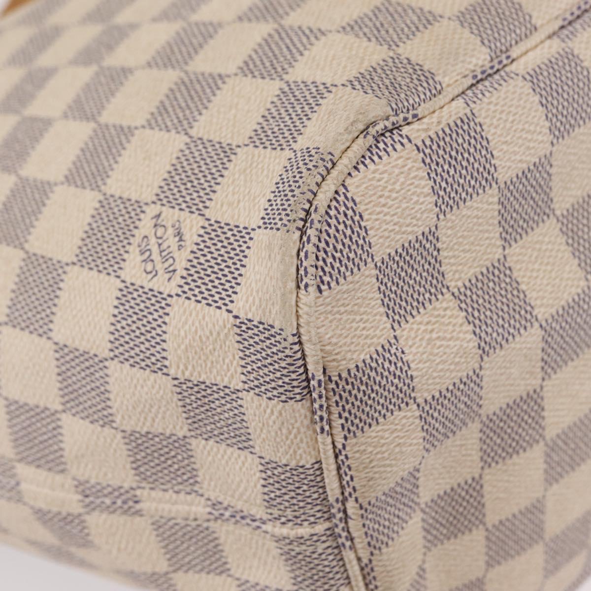LOUIS VUITTON Damier Azur Neverfull MM Tote Bag N41605 LV Auth 208093