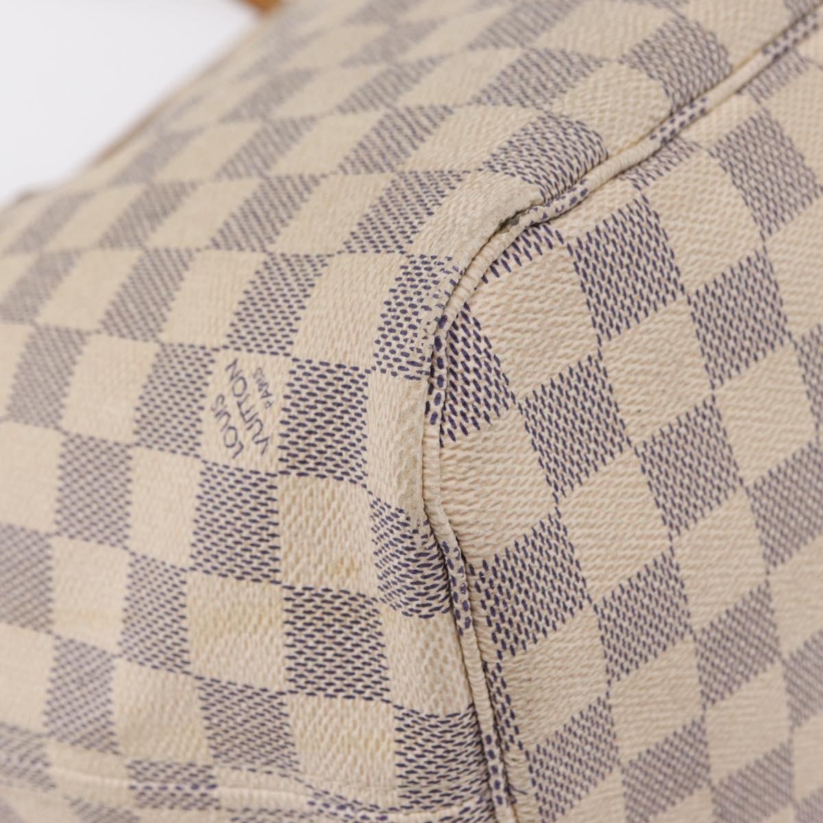 LOUIS VUITTON Damier Azur Neverfull MM Tote Bag N41605 LV Auth 208093