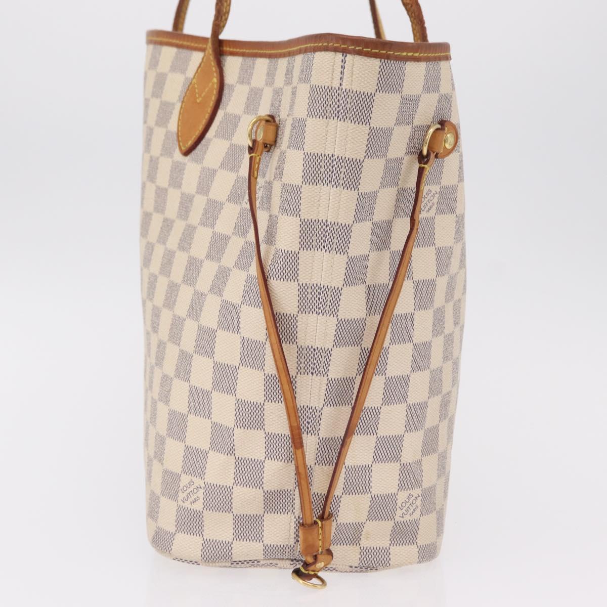 LOUIS VUITTON Damier Azur Neverfull MM Tote Bag N41605 LV Auth 208093