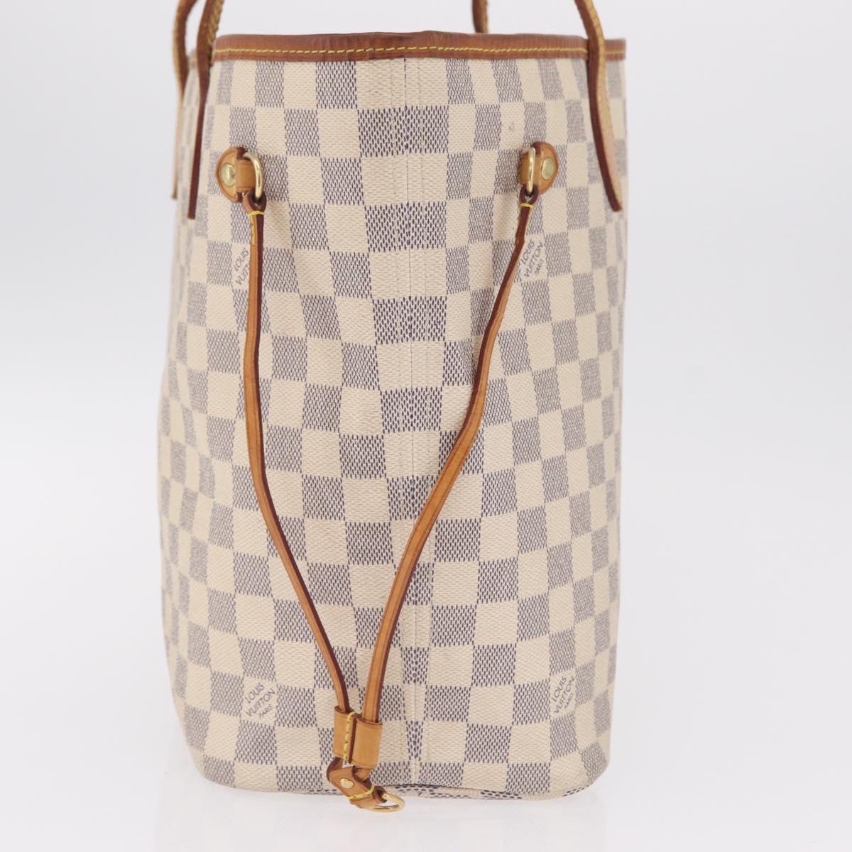 LOUIS VUITTON Damier Azur Neverfull MM Tote Bag N41605 LV Auth 208093