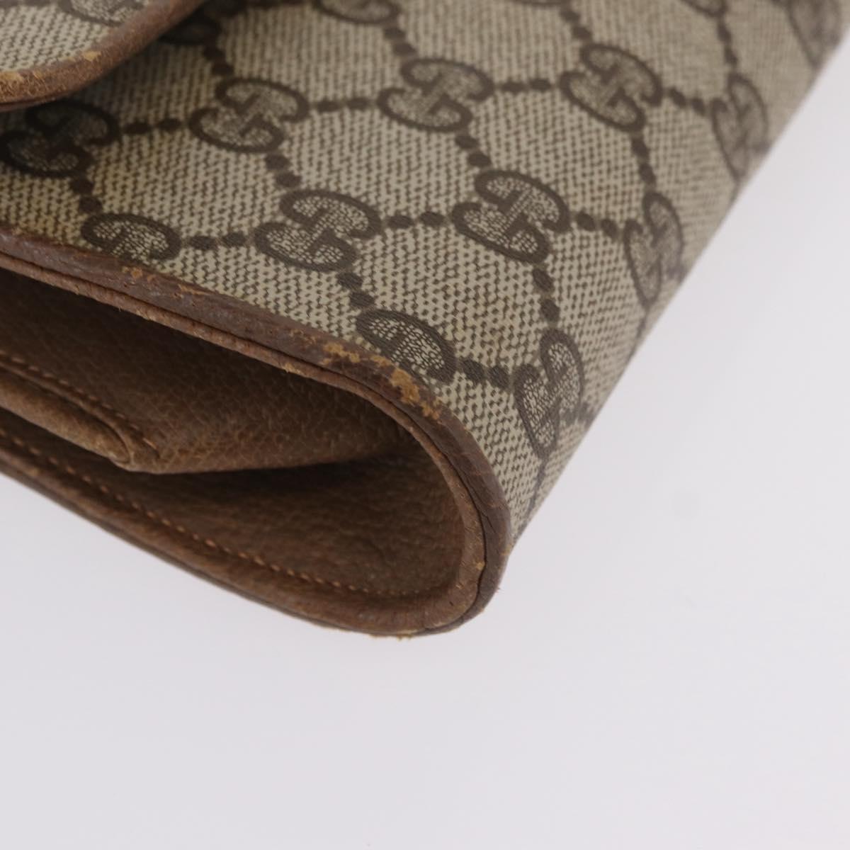 GUCCI GG Supreme Shoulder Bag PVC Beige Gold Tone 94 02 050 Auth 208106