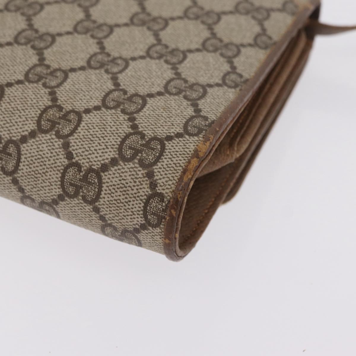 GUCCI GG Supreme Shoulder Bag PVC Beige Gold Tone 94 02 050 Auth 208106