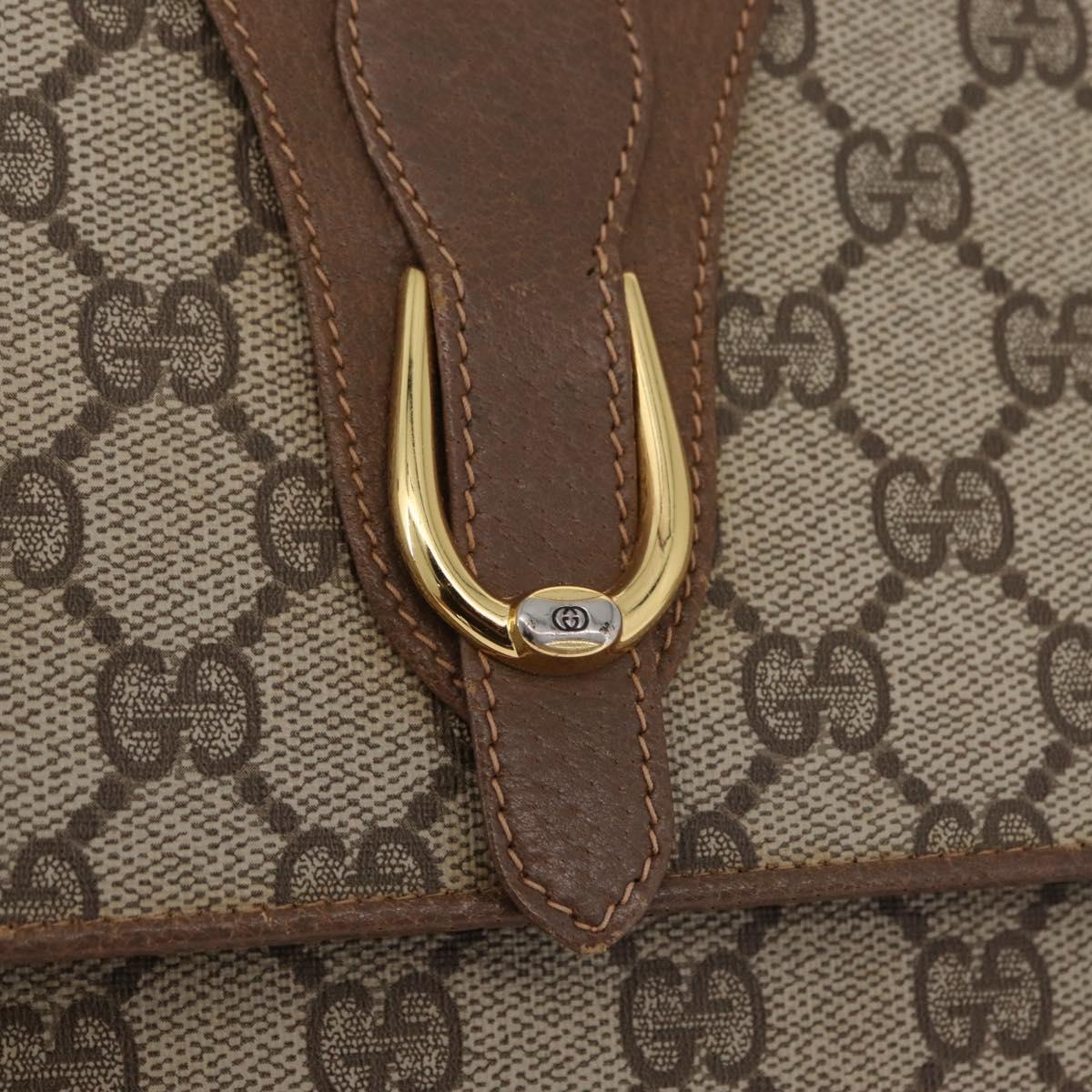 GUCCI GG Supreme Shoulder Bag PVC Beige Gold Tone 94 02 050 Auth 208106