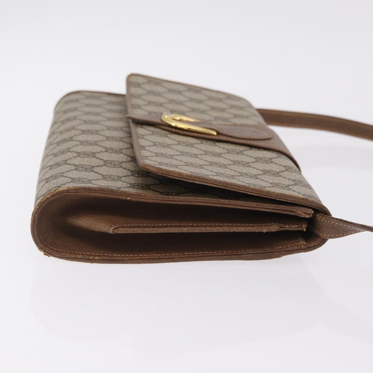 GUCCI GG Supreme Shoulder Bag PVC Beige Gold Tone 94 02 050 Auth 208106