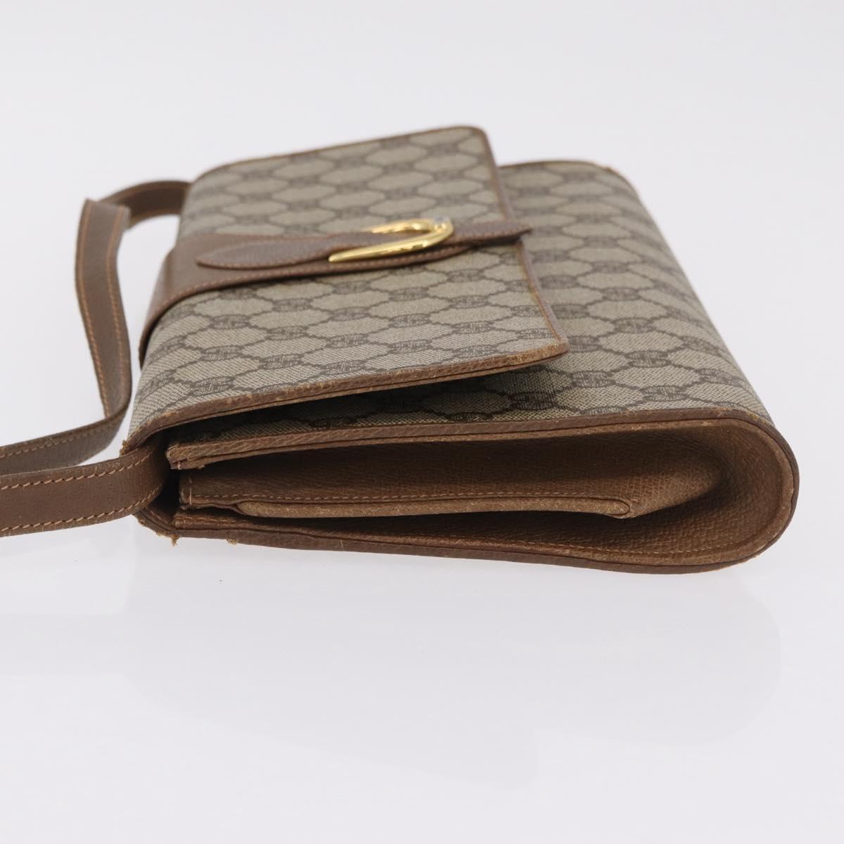 GUCCI GG Supreme Shoulder Bag PVC Beige Gold Tone 94 02 050 Auth 208106