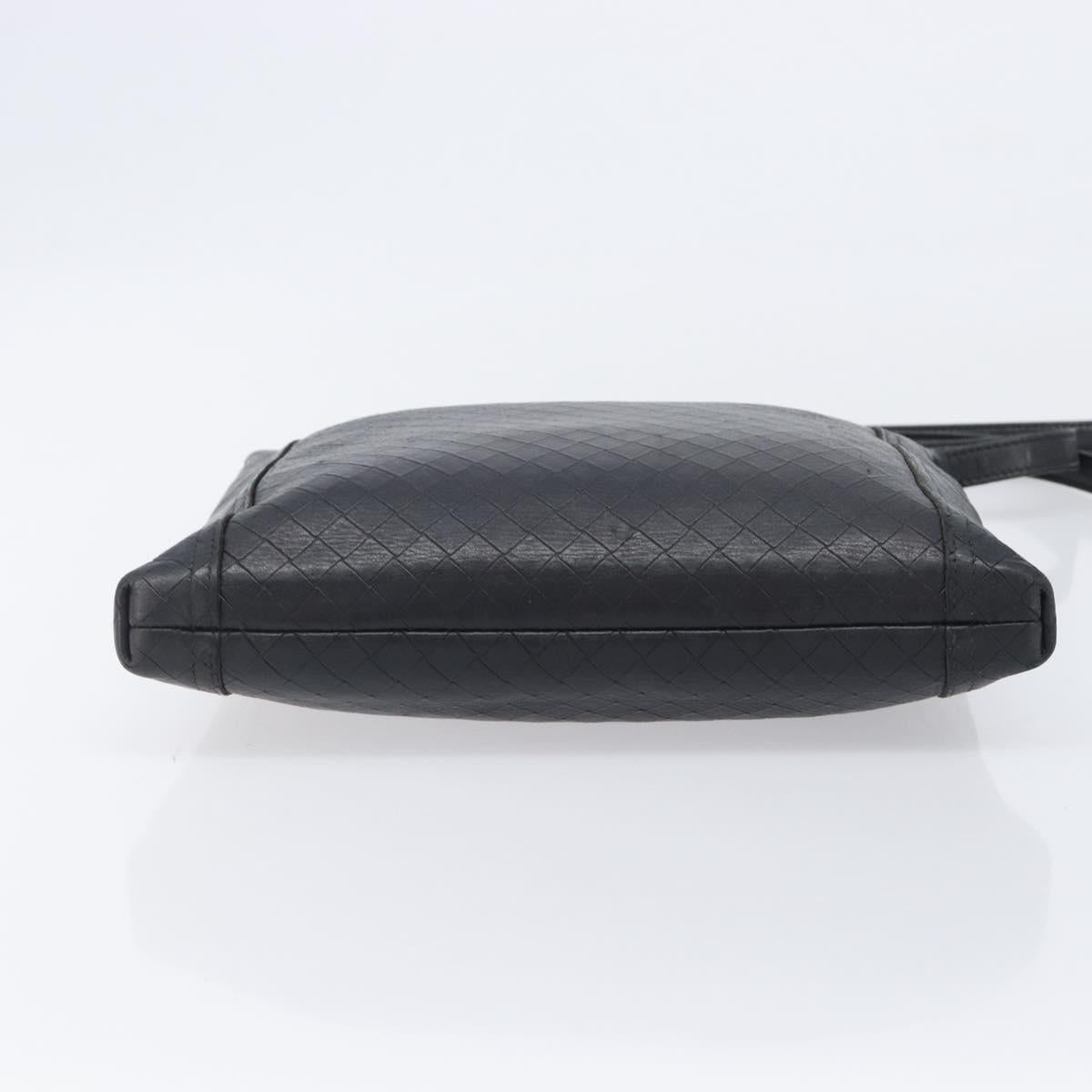 Bottega Veneta Shoulder Bag Leather Black Gold Tone Auth 208108A