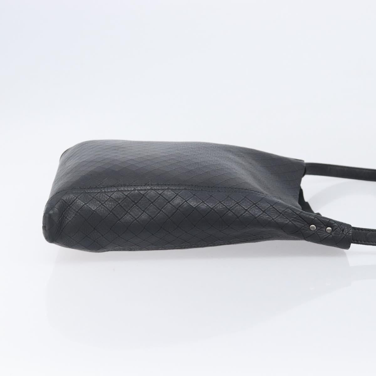 Bottega Veneta Shoulder Bag Leather Black Gold Tone Auth 208108A