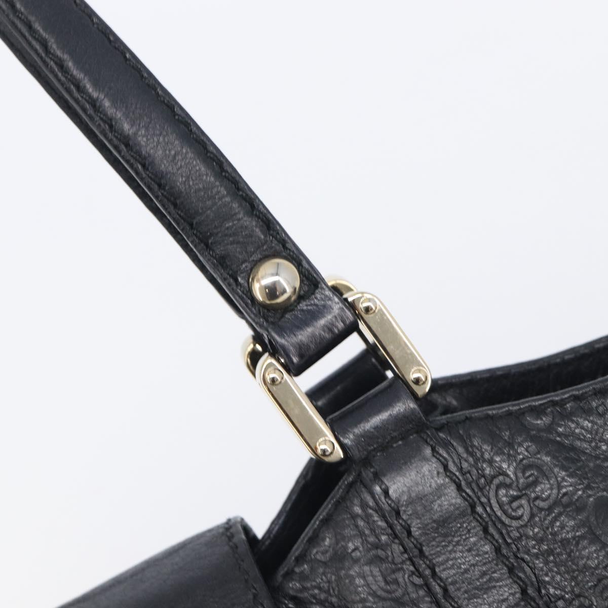 GUCCI GuccissimaGG Hand Bag Leather Black Gold Tone 211935 Auth 208118V