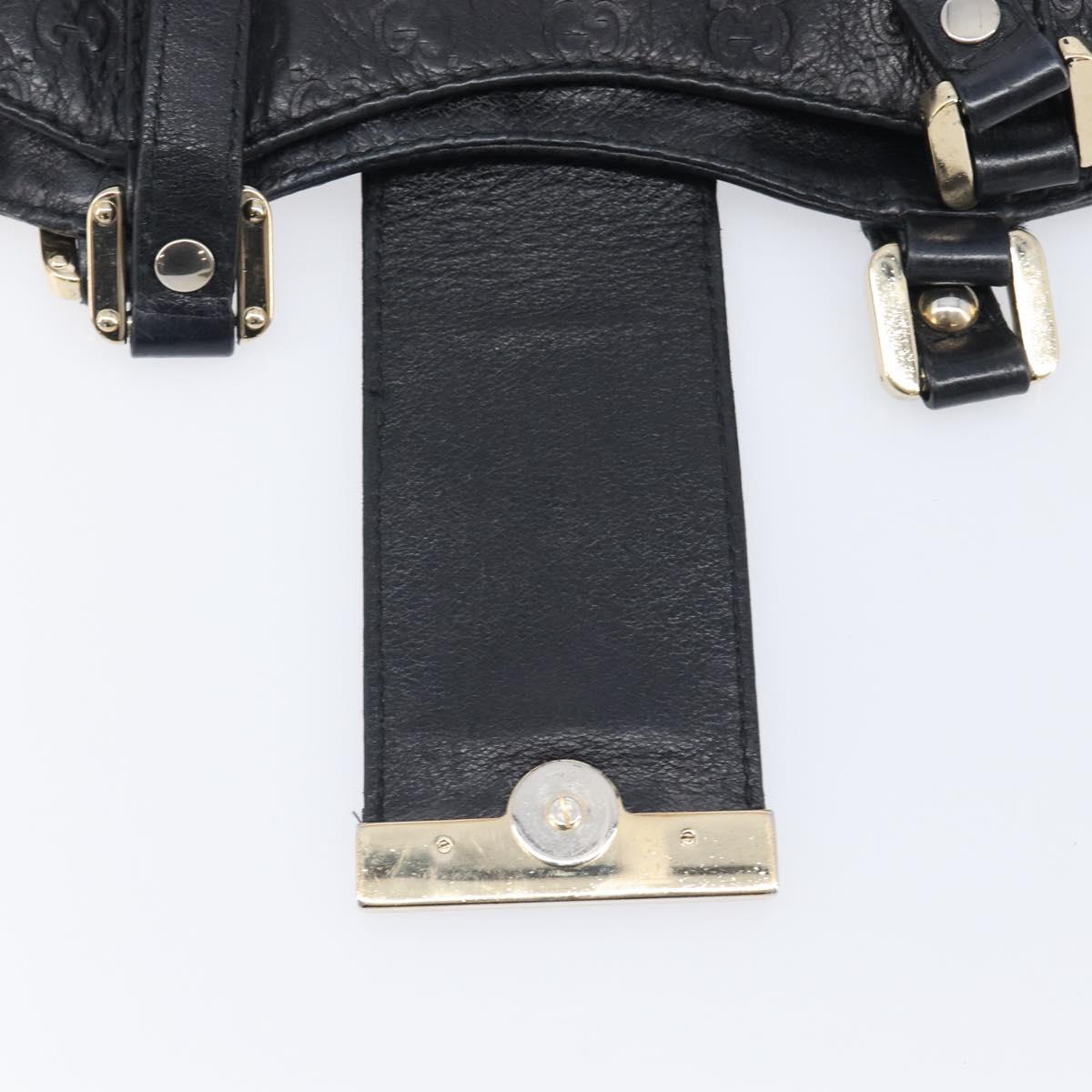 GUCCI GuccissimaGG Hand Bag Leather Black Gold Tone 211935 Auth 208118V