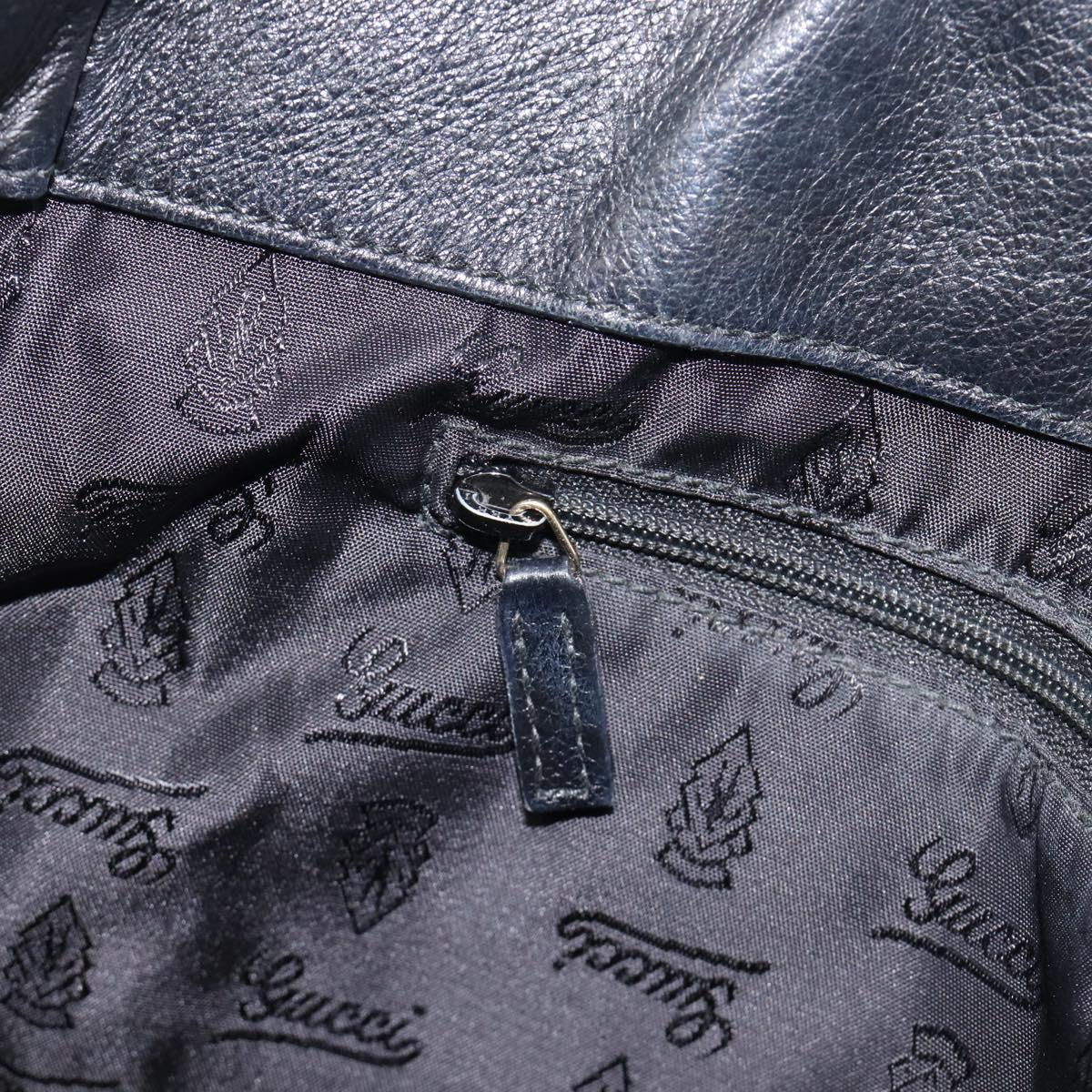 GUCCI GuccissimaGG Hand Bag Leather Black Gold Tone 211935 Auth 208118V