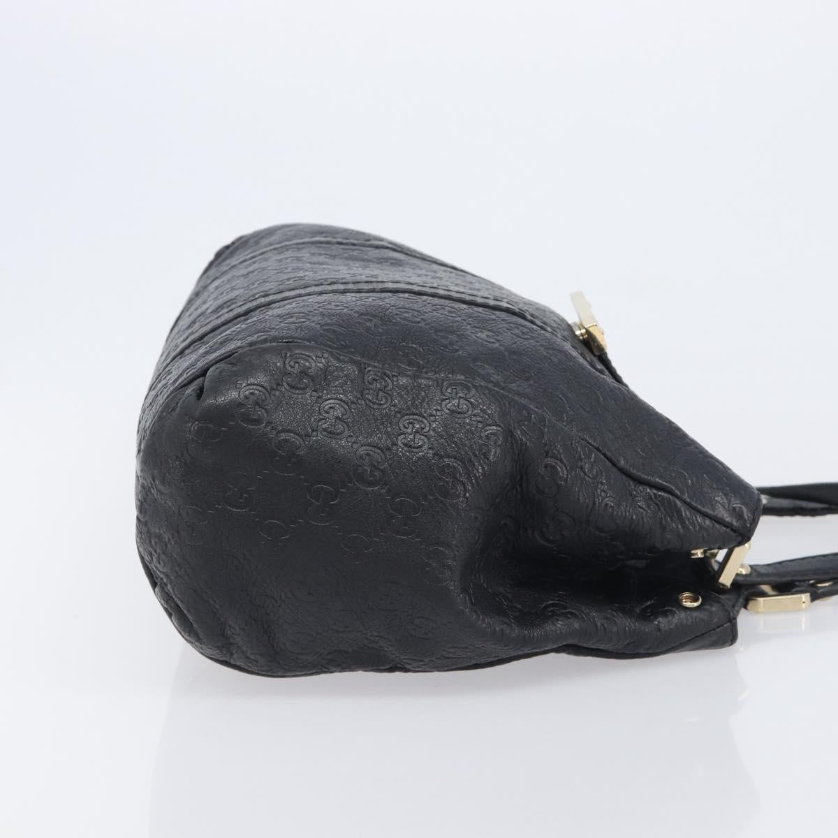 GUCCI GuccissimaGG Hand Bag Leather Black Gold Tone 211935 Auth 208118V