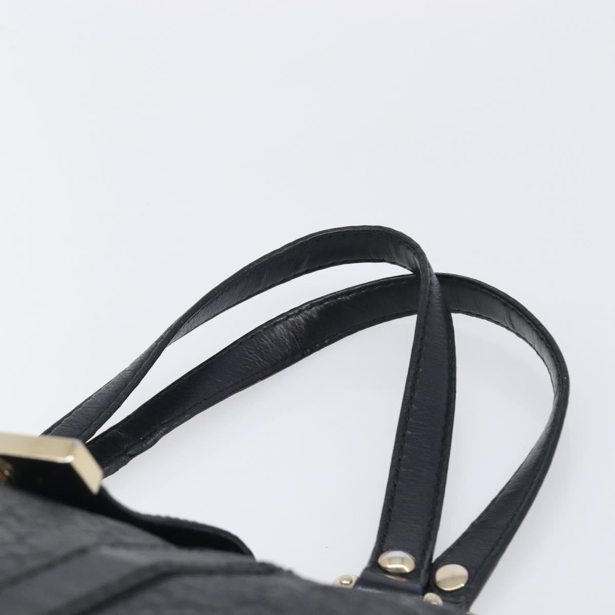 GUCCI GuccissimaGG Hand Bag Leather Black Gold Tone 211935 Auth 208118V
