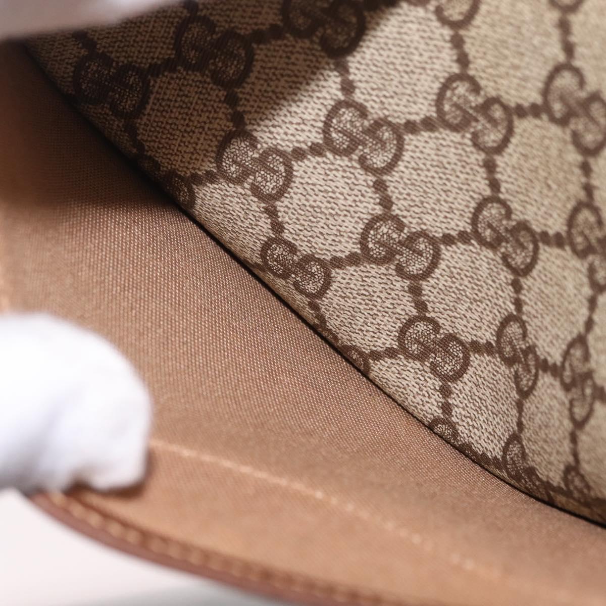 GUCCI GG Supreme Web Sherry Line Tote Bag PVC Beige 002 123 6487 Auth 208122A