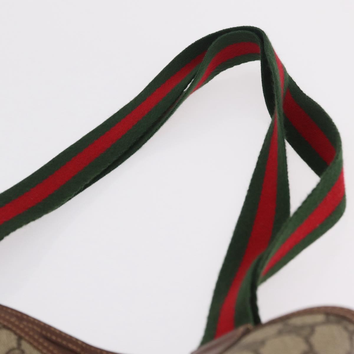 GUCCI GG Supreme Web Sherry Line Tote Bag PVC Beige 002 123 6487 Auth 208122A