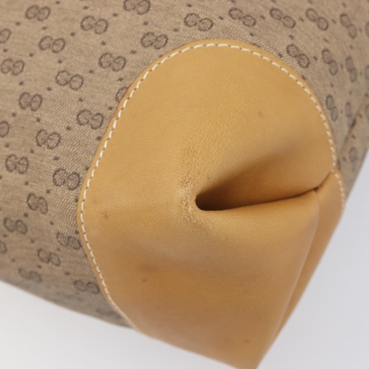 GUCCI Micro GG Web Sherry Line Tote Bag PVC Beige Gold 002 904 0131 Auth 208124