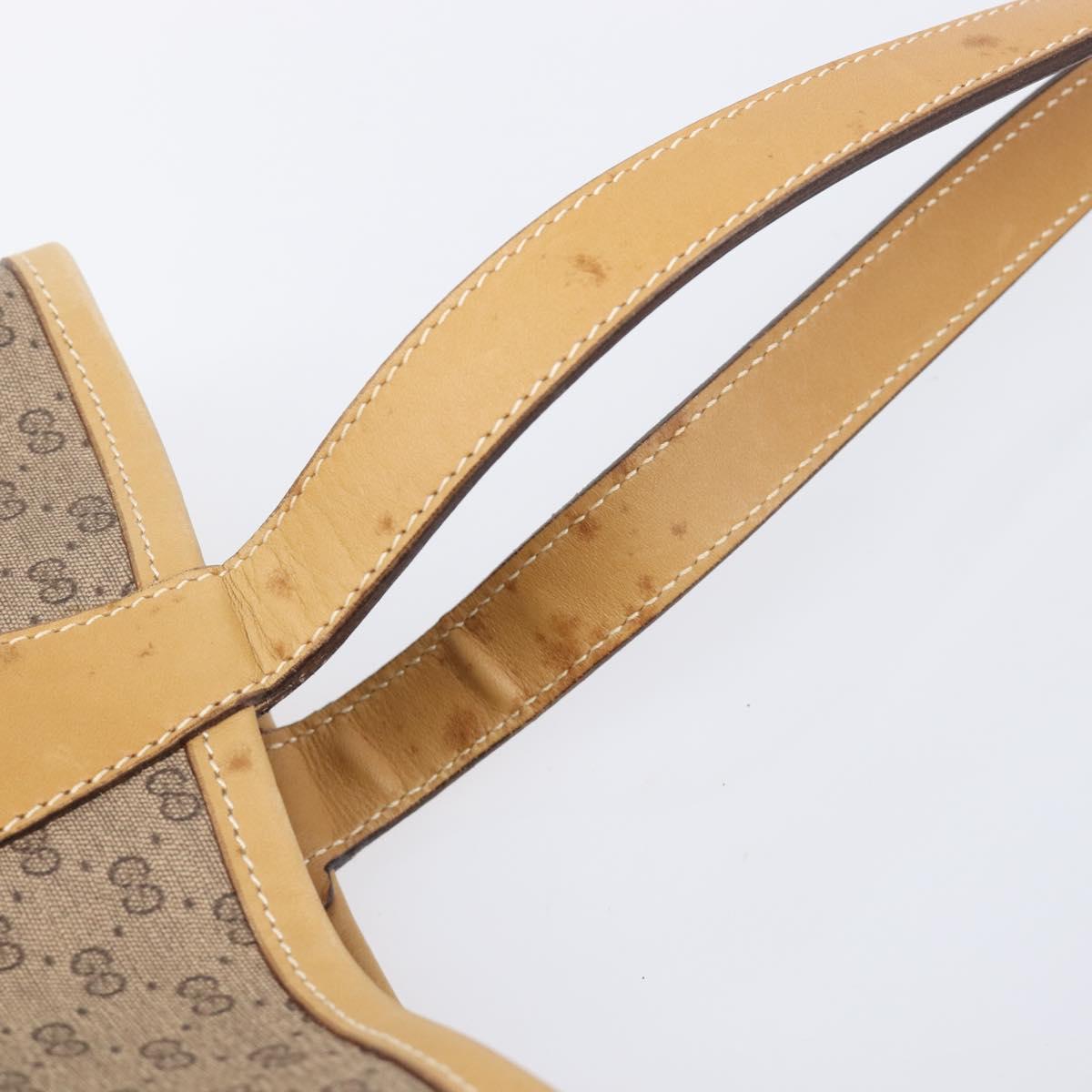 GUCCI Micro GG Web Sherry Line Tote Bag PVC Beige Gold 002 904 0131 Auth 208124