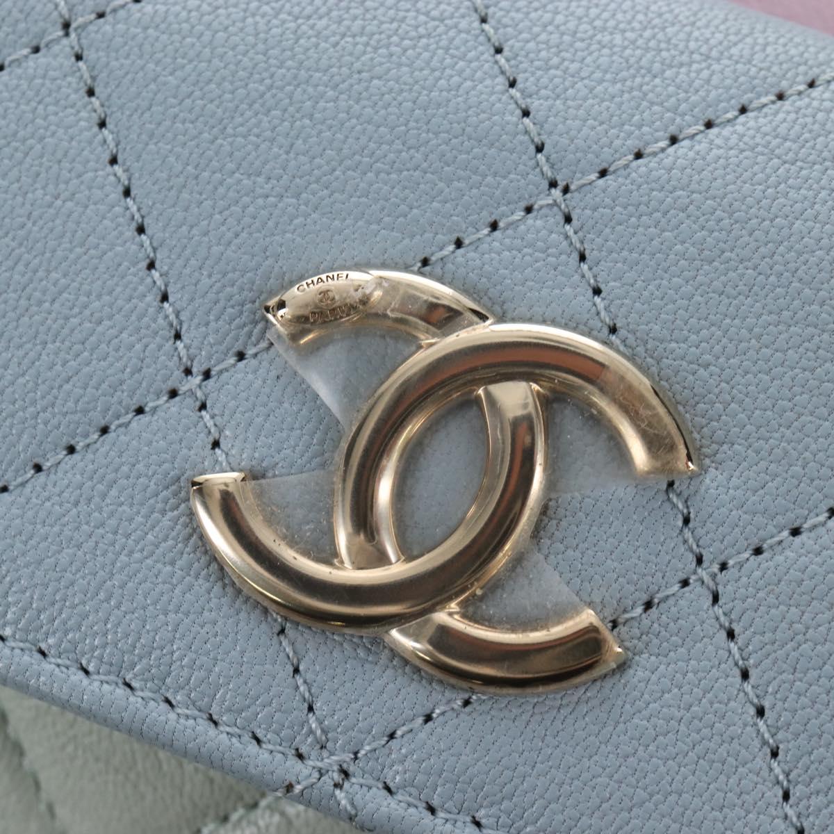 CHANEL Matelasse Chain Shoulder Bag Leather Pink Gold Tone CC Auth 208131SAM