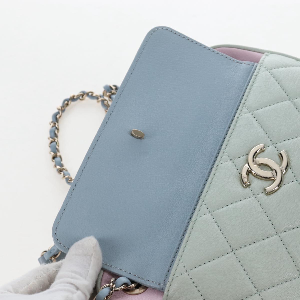 CHANEL Matelasse Chain Shoulder Bag Leather Pink Gold Tone CC Auth 208131SAM