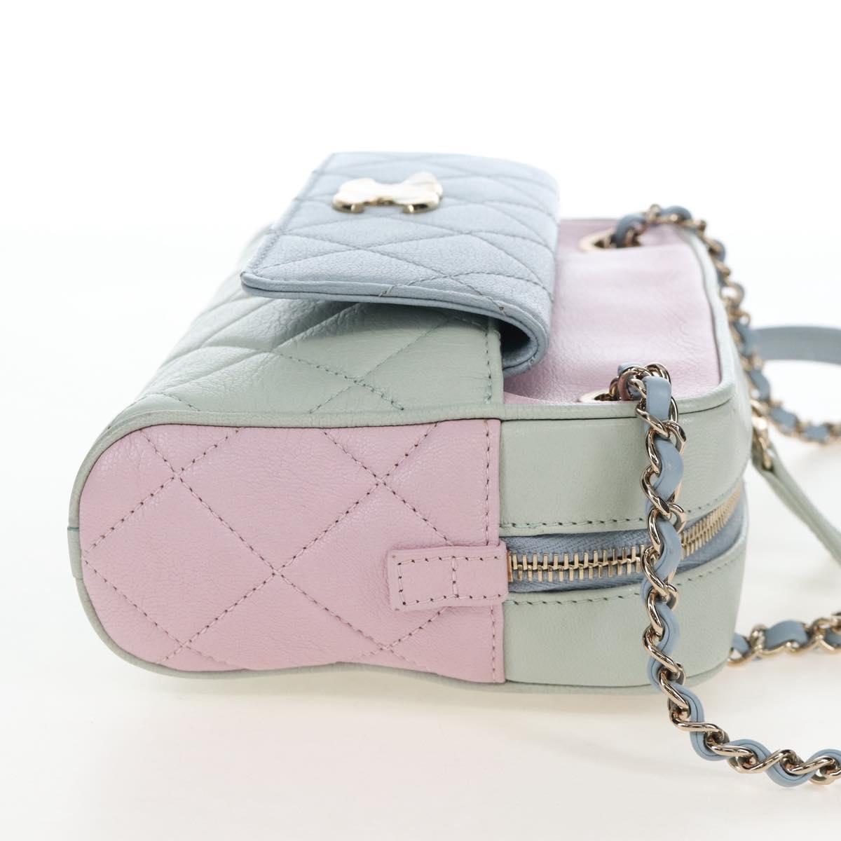 CHANEL Matelasse Chain Shoulder Bag Leather Pink Gold Tone CC Auth 208131SAM