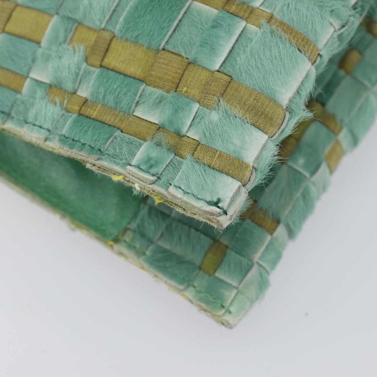 Bottega Veneta INTRECCIATO Tote Bag Harako leather Green Silver Auth 208141A