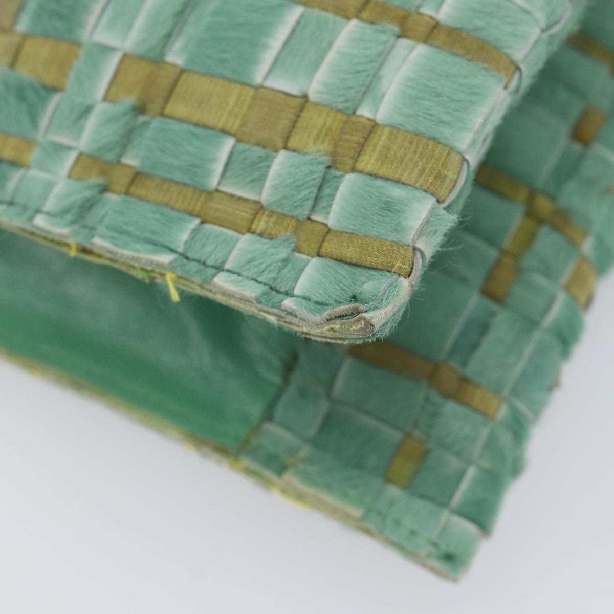 Bottega Veneta INTRECCIATO Tote Bag Harako leather Green Silver Auth 208141A