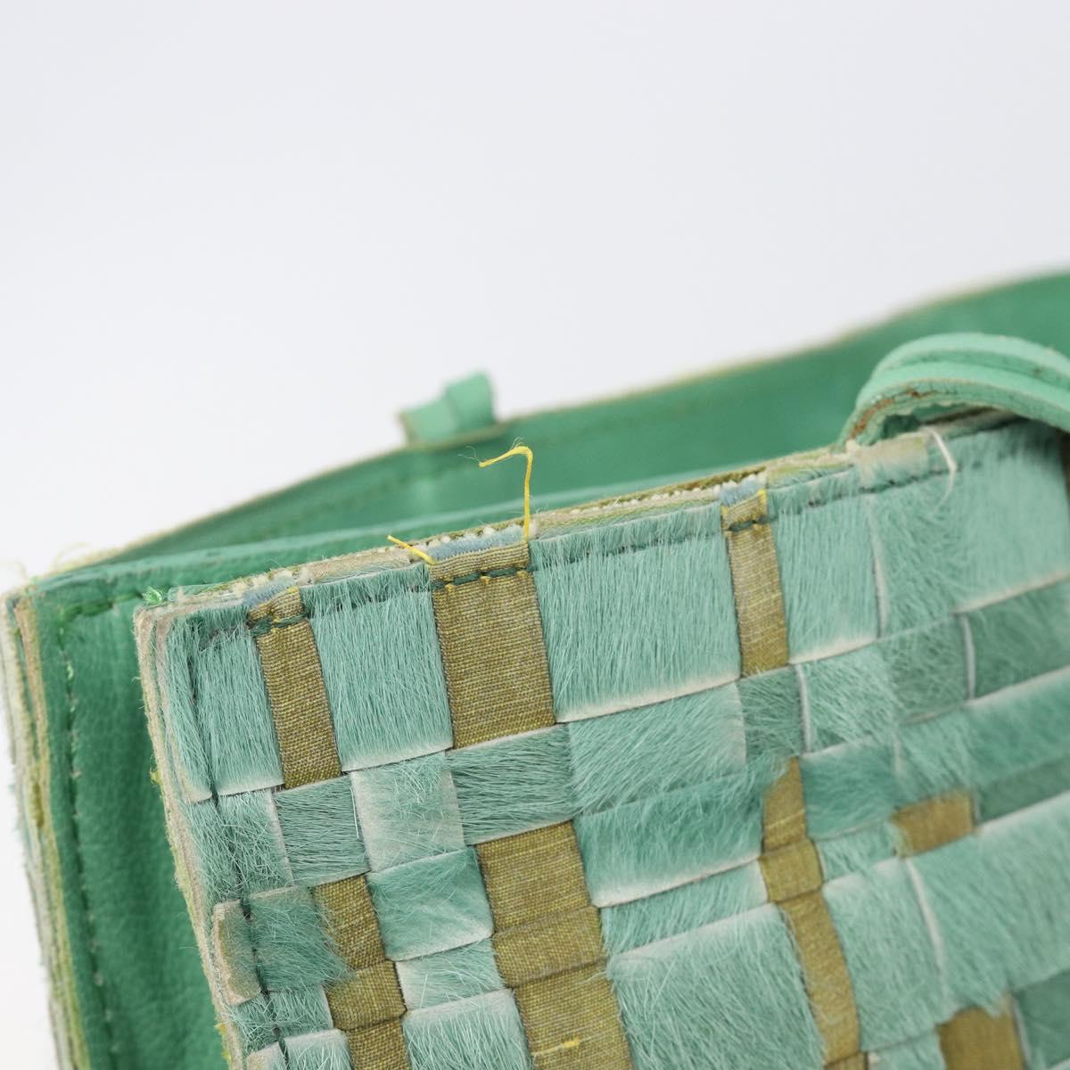 Bottega Veneta INTRECCIATO Tote Bag Harako leather Green Silver Auth 208141A