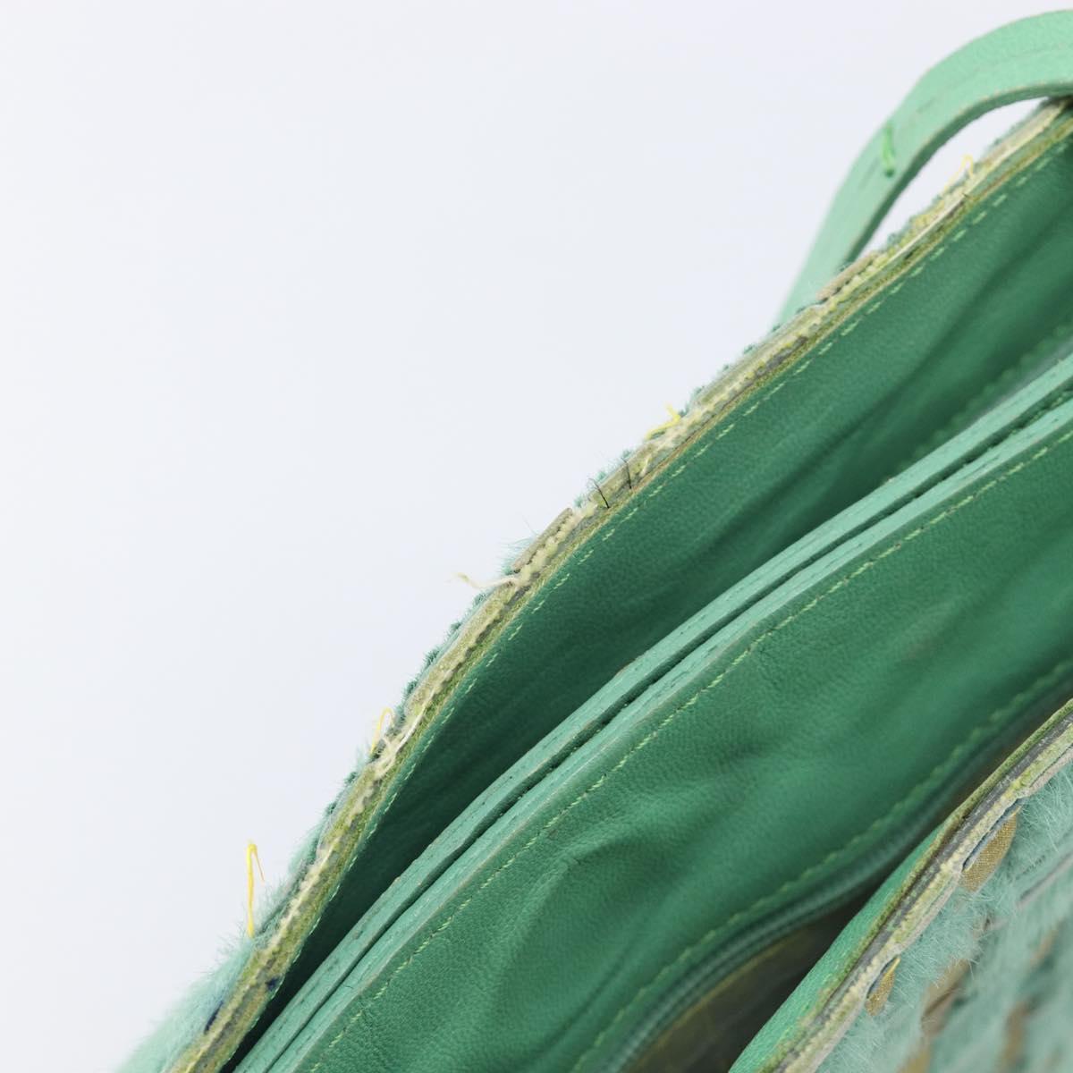 Bottega Veneta INTRECCIATO Tote Bag Harako leather Green Silver Auth 208141A