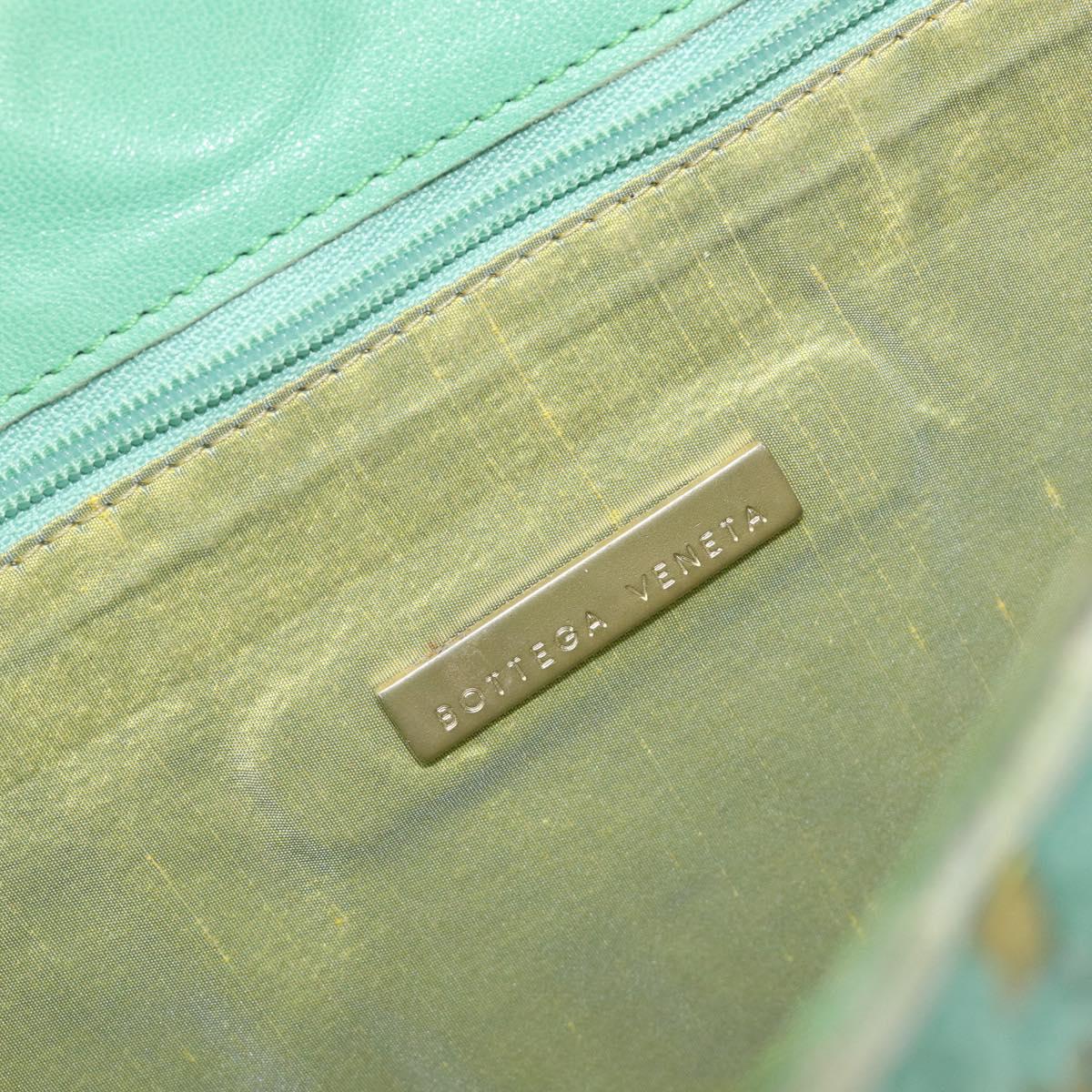 Bottega Veneta INTRECCIATO Tote Bag Harako leather Green Silver Auth 208141A