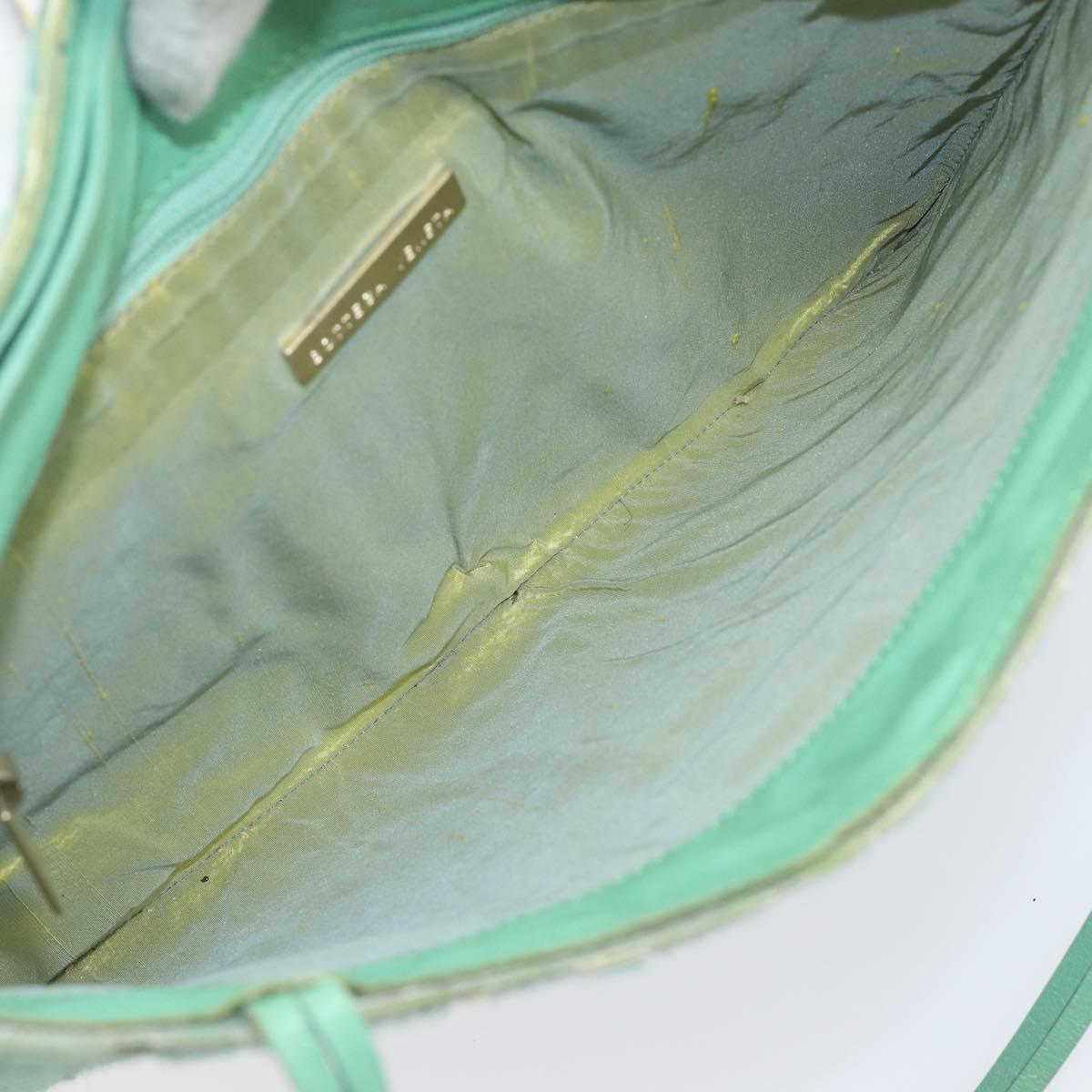 Bottega Veneta INTRECCIATO Tote Bag Harako leather Green Silver Auth 208141A