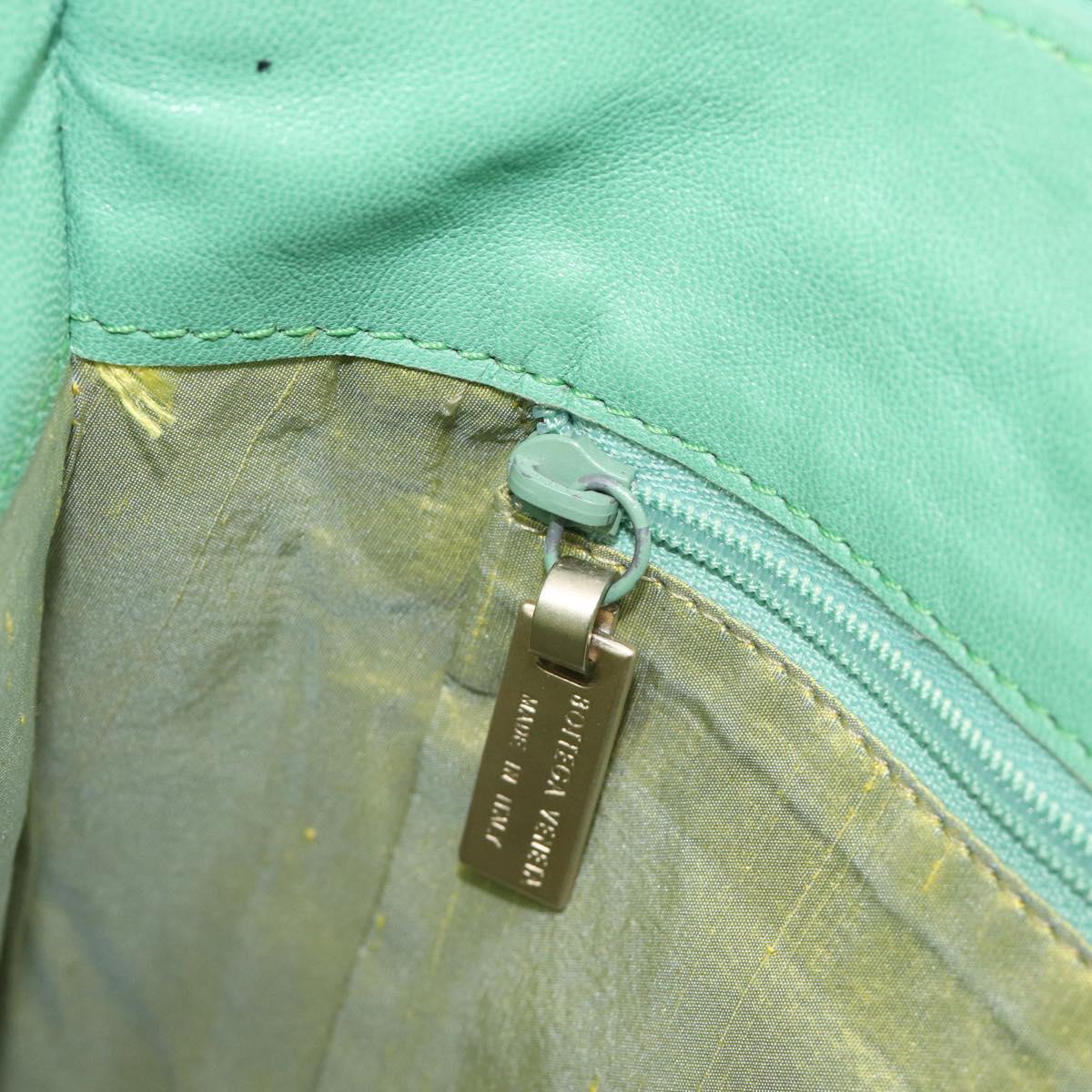 Bottega Veneta INTRECCIATO Tote Bag Harako leather Green Silver Auth 208141A