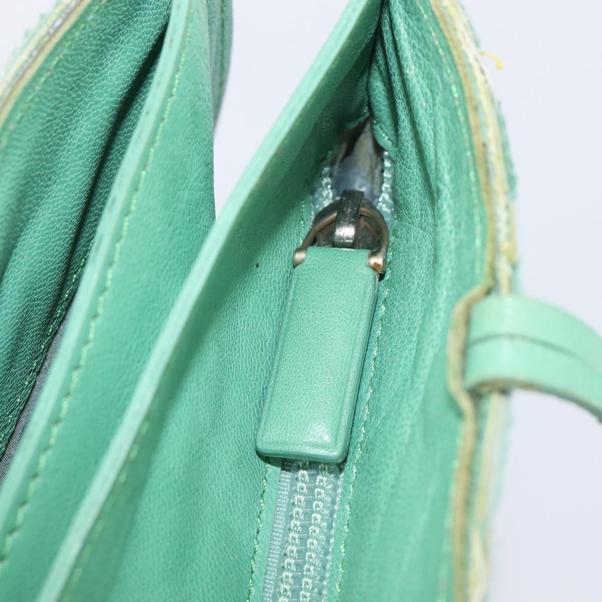 Bottega Veneta INTRECCIATO Tote Bag Harako leather Green Silver Auth 208141A