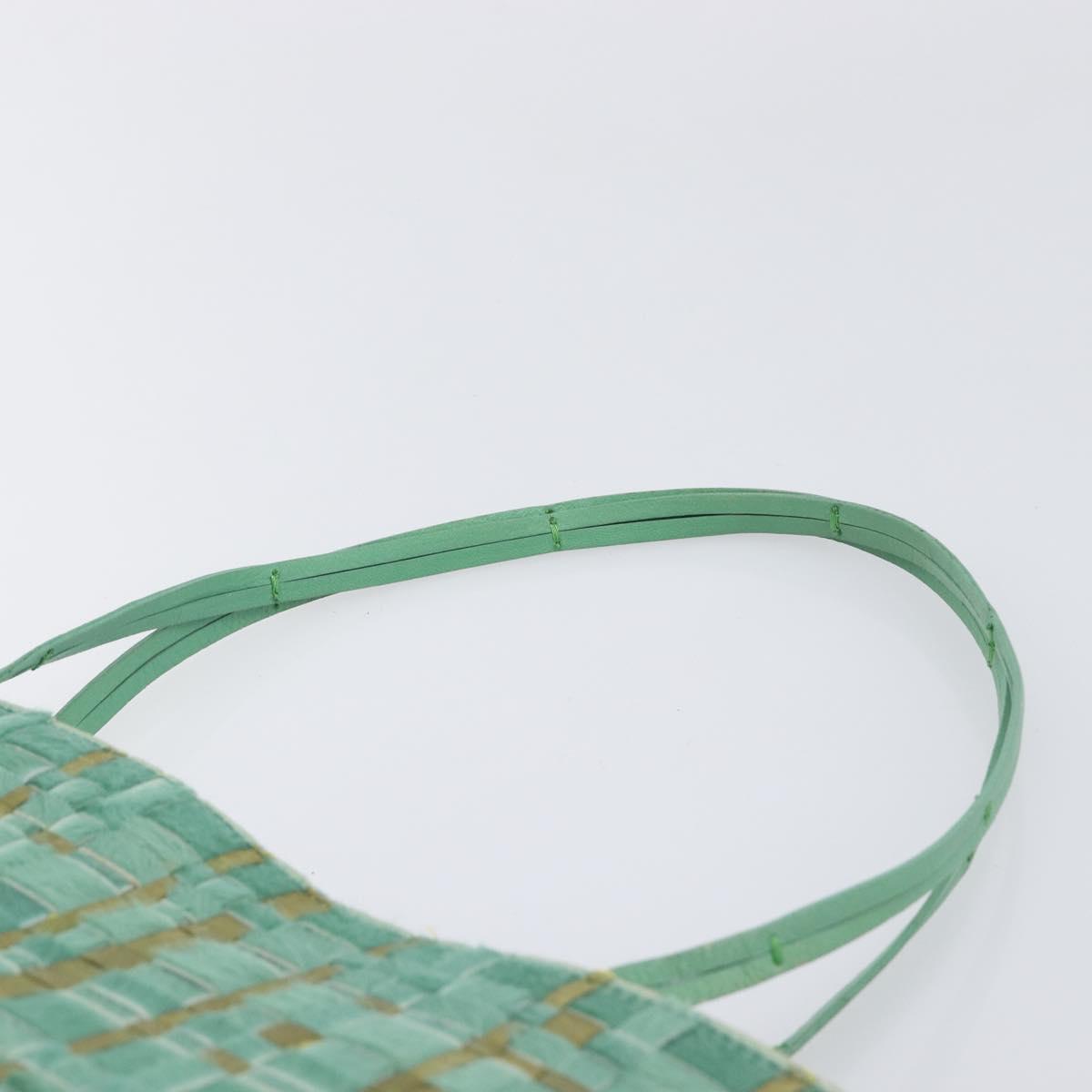 Bottega Veneta INTRECCIATO Tote Bag Harako leather Green Silver Auth 208141A