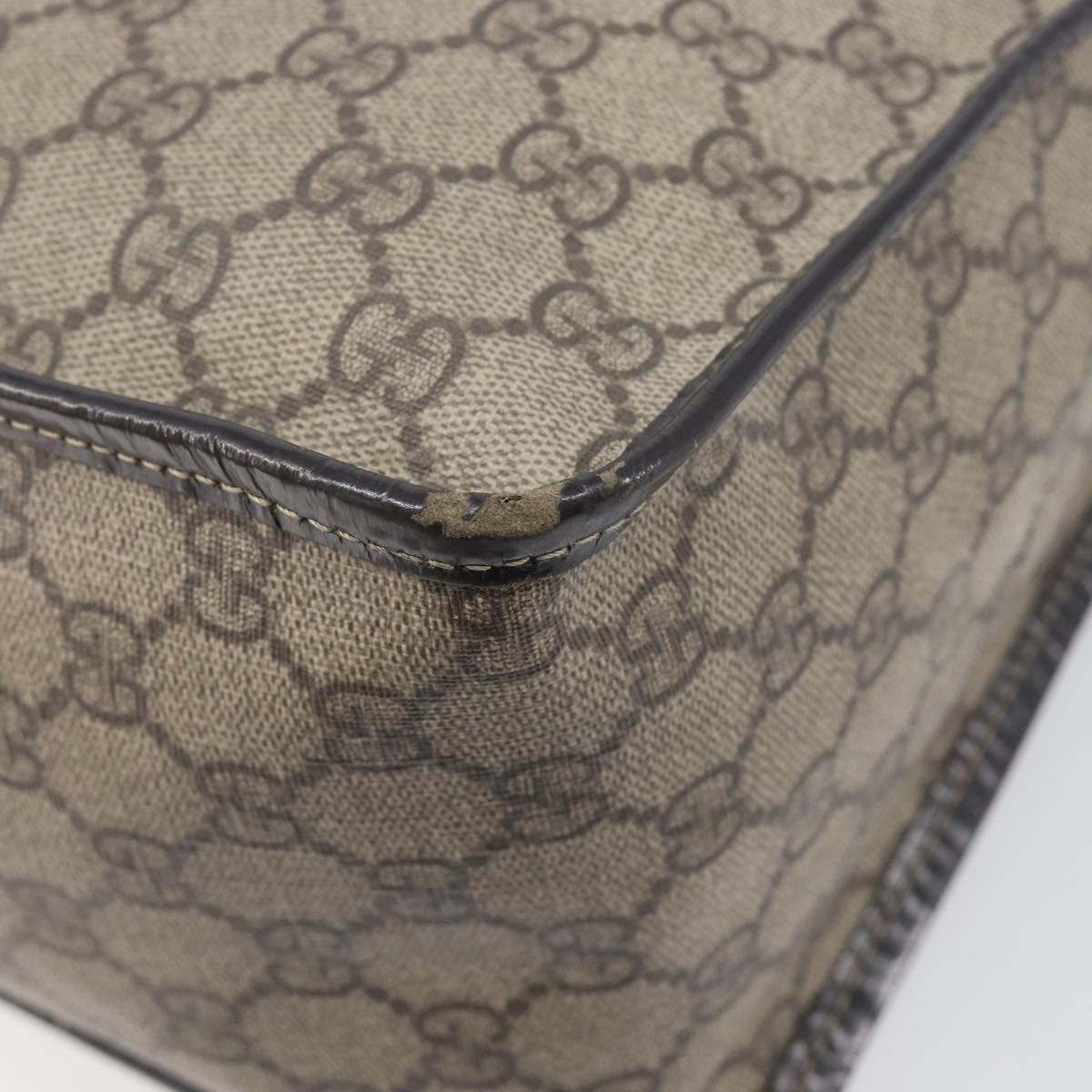 GUCCI GG Supreme Hand Bag PVC Beige Gold Tone 190259 Auth 208151